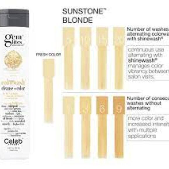 $5$ add on Gem Lites sunstone blonde Colorwash 8.25 oz Celeb Luxury Deposit - Picture 2 of 9
